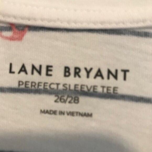 Lane Bryant Striped-Anchor Short Sleeve Scoop Neck 26/28 - Picture 4 of 5